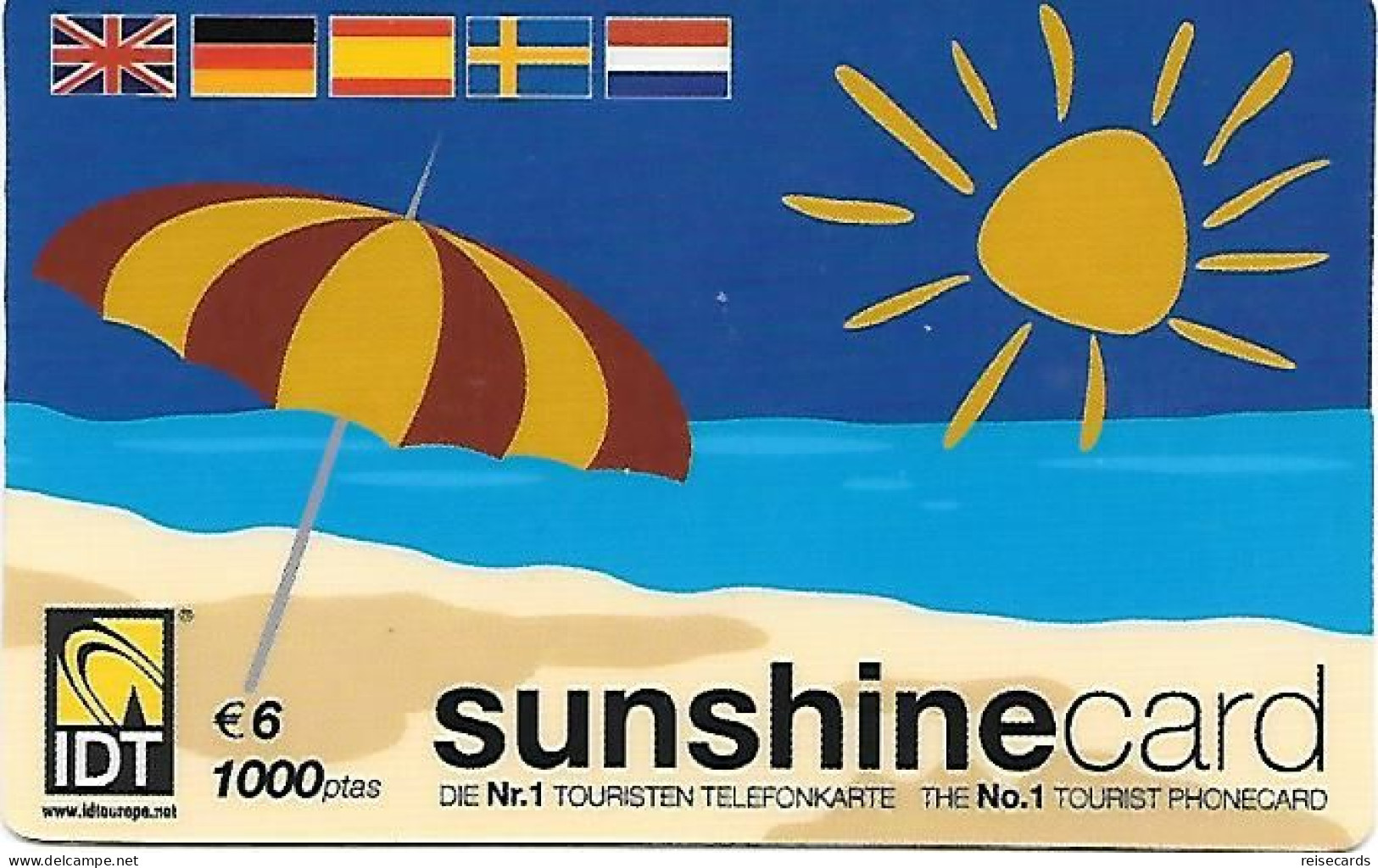 Spain: Prepaid IDT - Sunshine, Flags - Autres & Non Classés