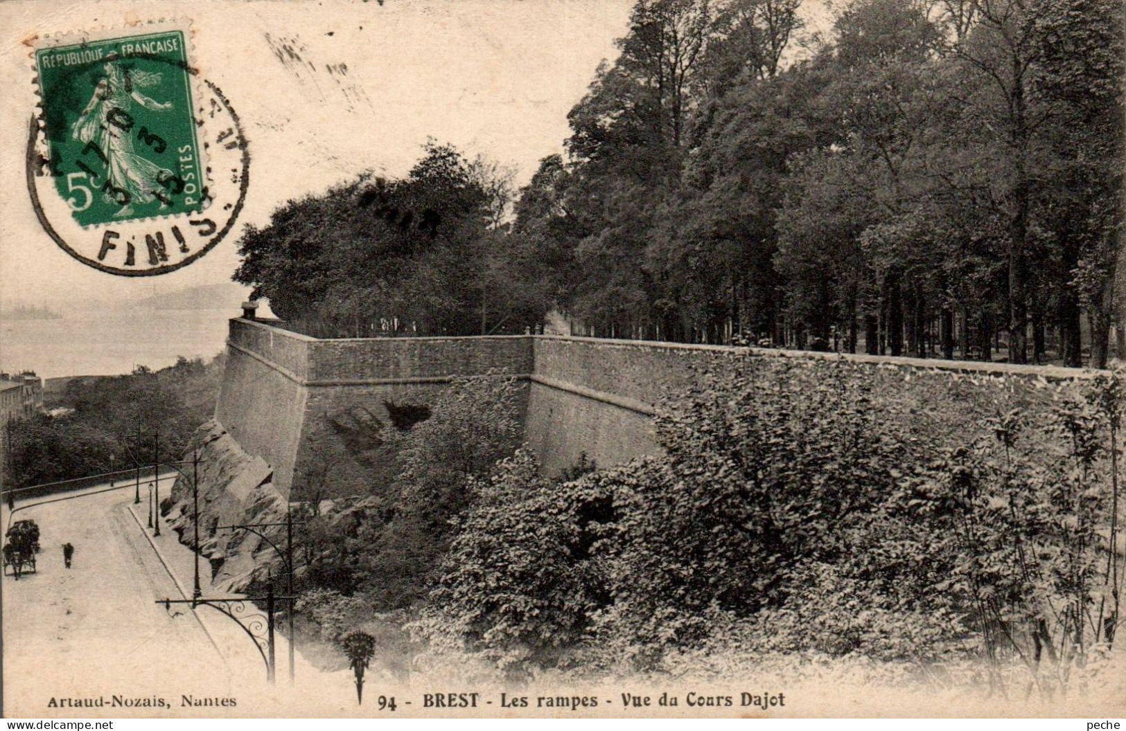 N°2776 W -cpa Brest -les Rampes- Vue Du Cours Dajot- - Brest