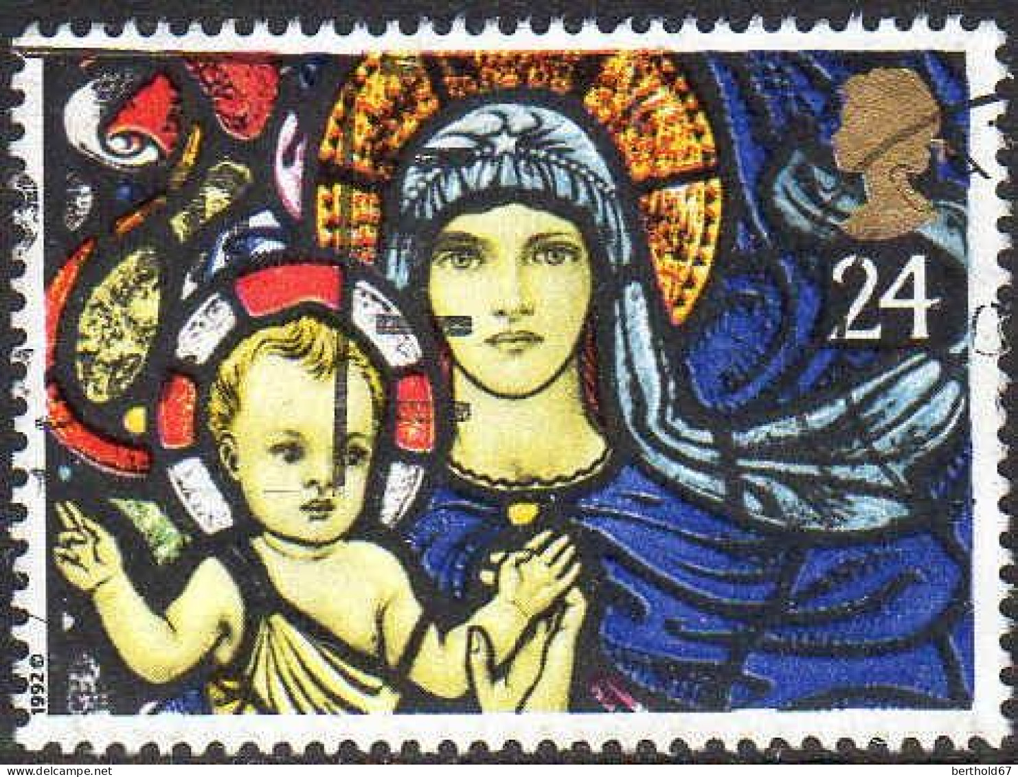 GB Poste Obl Yv:1641 Mi:1422 Madonna & Child St Mary's,Bibury (Beau Cachet Rond) - Usados
