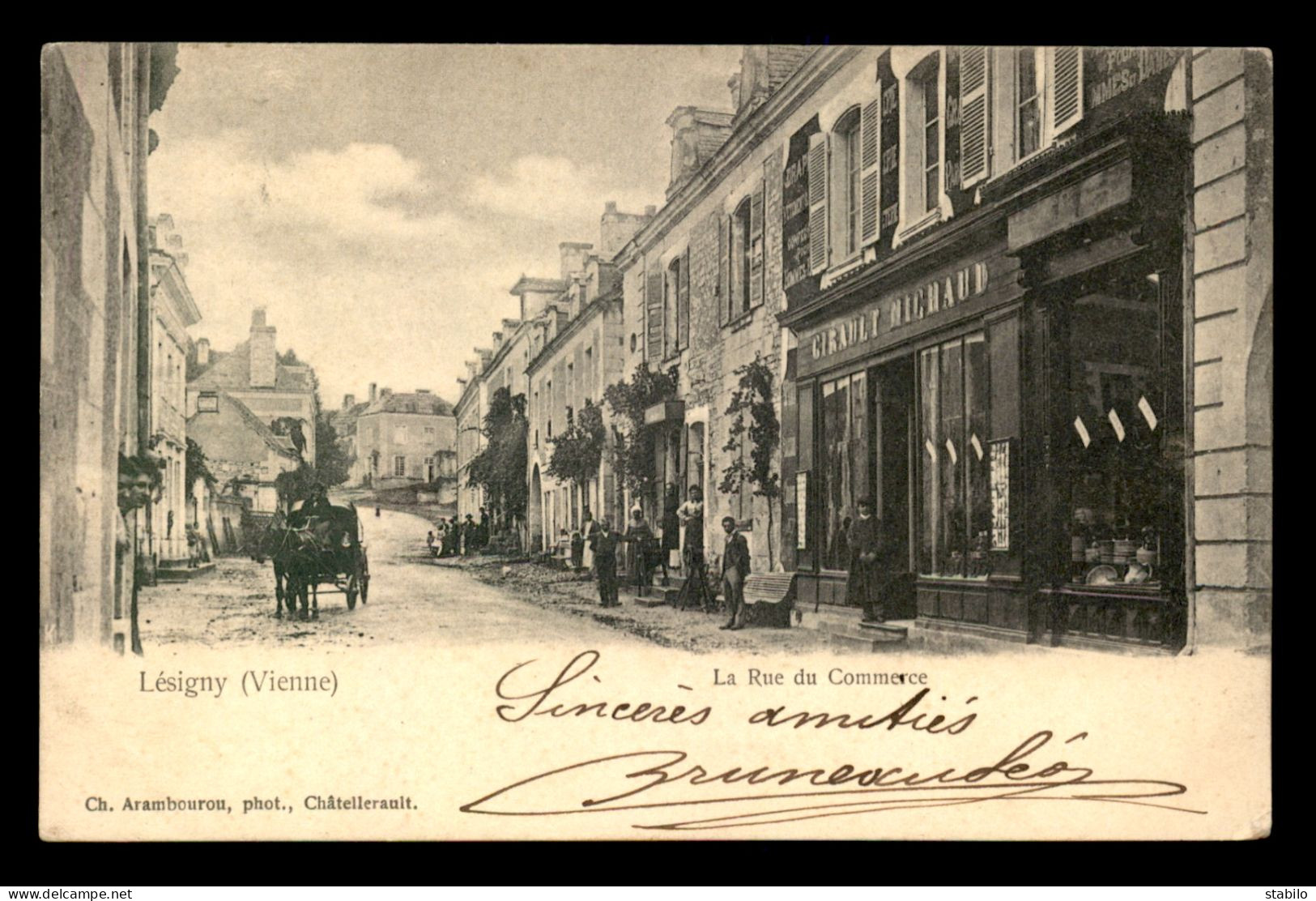 86 - LESIGNY - LA RUE DU COMMERCE - MAGASIN GIRAULT-MICHAUD - Autres & Non Classés