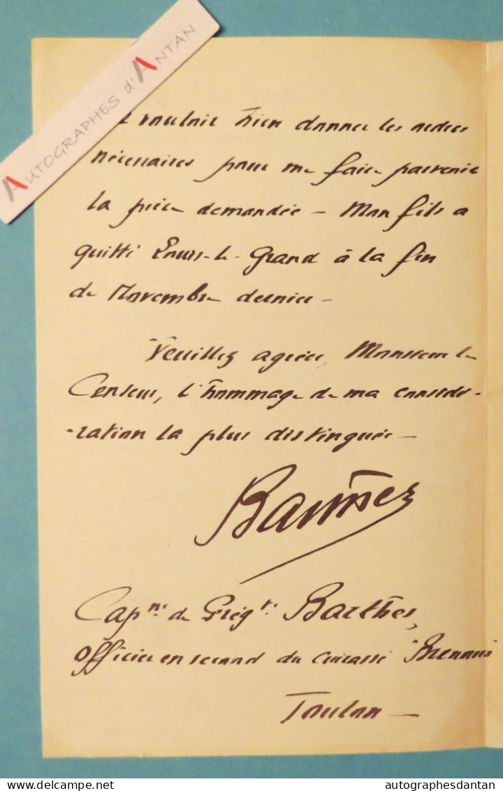 ● L.A.S Eugène BARTHES à Bord Du Cuirassé Brennus - Toulon Circa 1903 - Louis Le Grand - Né à Brest - Lettre Marine - Politisch Und Militärisch