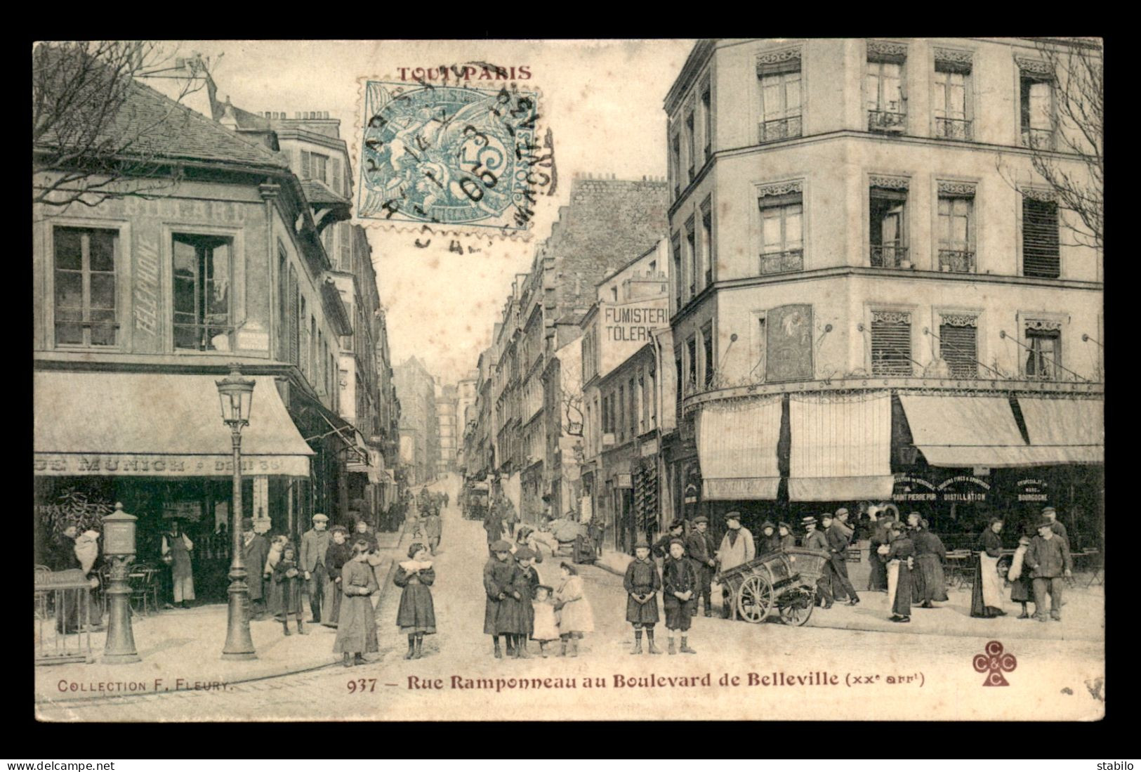 75 - PARIS - 20EME - TOUT PARIS N°937 - RUE RAMPONNEAU AU BOULEVARD DE BELLEVILLE - EDITEUR FLEURY - Distrito: 20