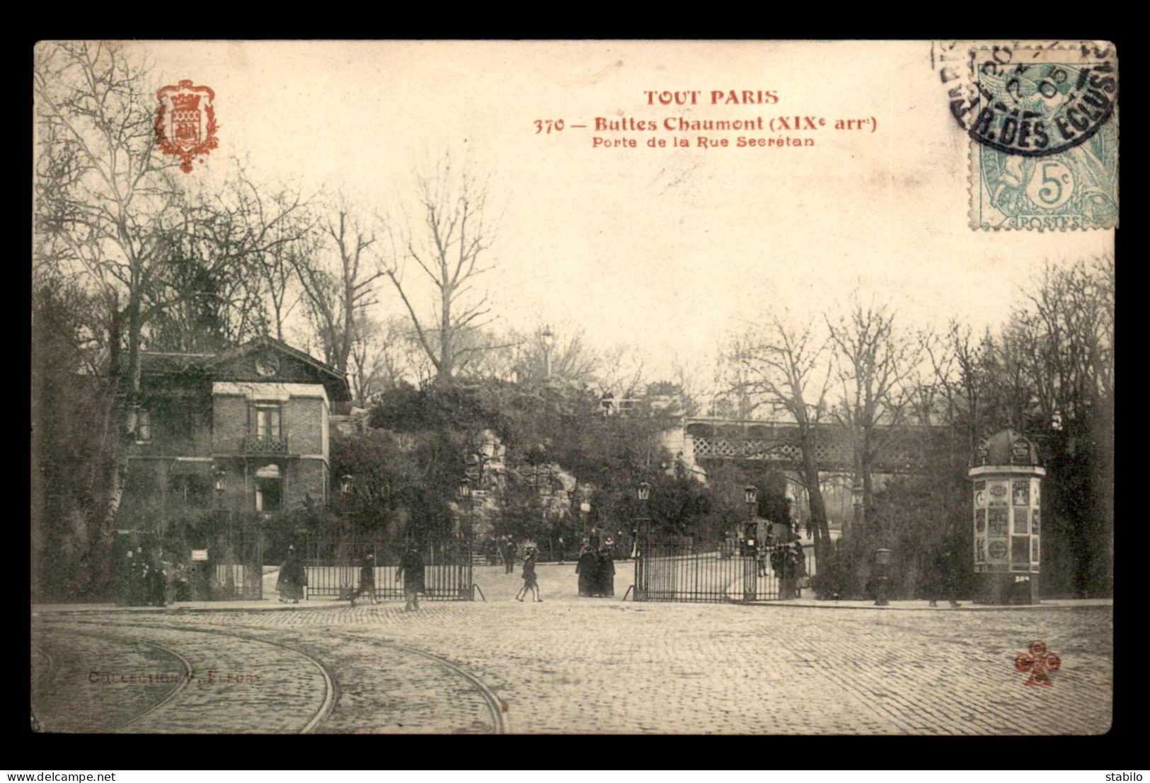 75 - PARIS - 19EME - TOUT PARIS N°370 - BUTTES CHAUMONT - PORTE DE LA RUE SECRETAN - EDITEUR FLEURY - Paris (19)