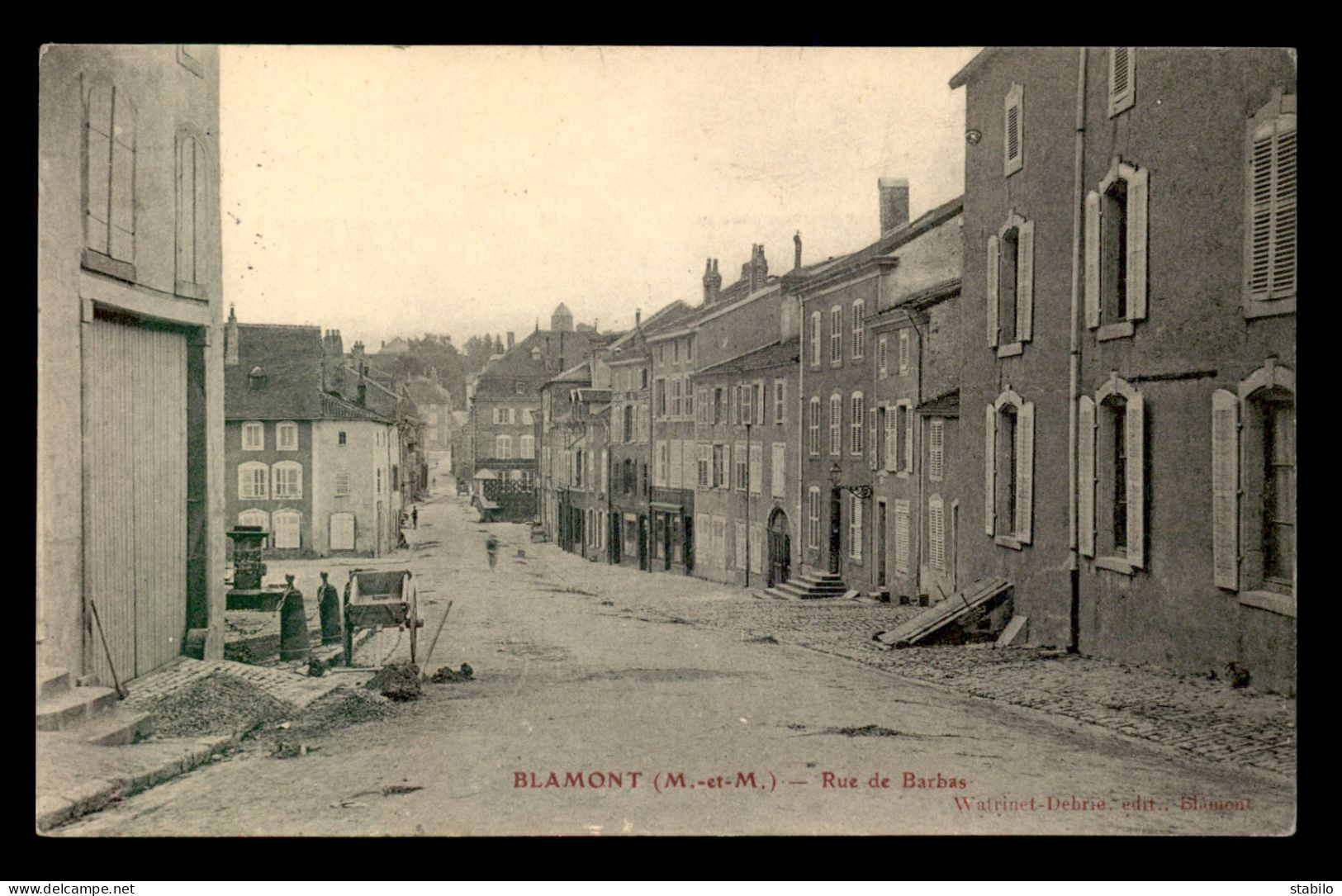 54 - BLAMONT - RUE DE BARBAS - CACHET AU VERSO LEON RENAUDIN, ANCERVILLER - Blamont