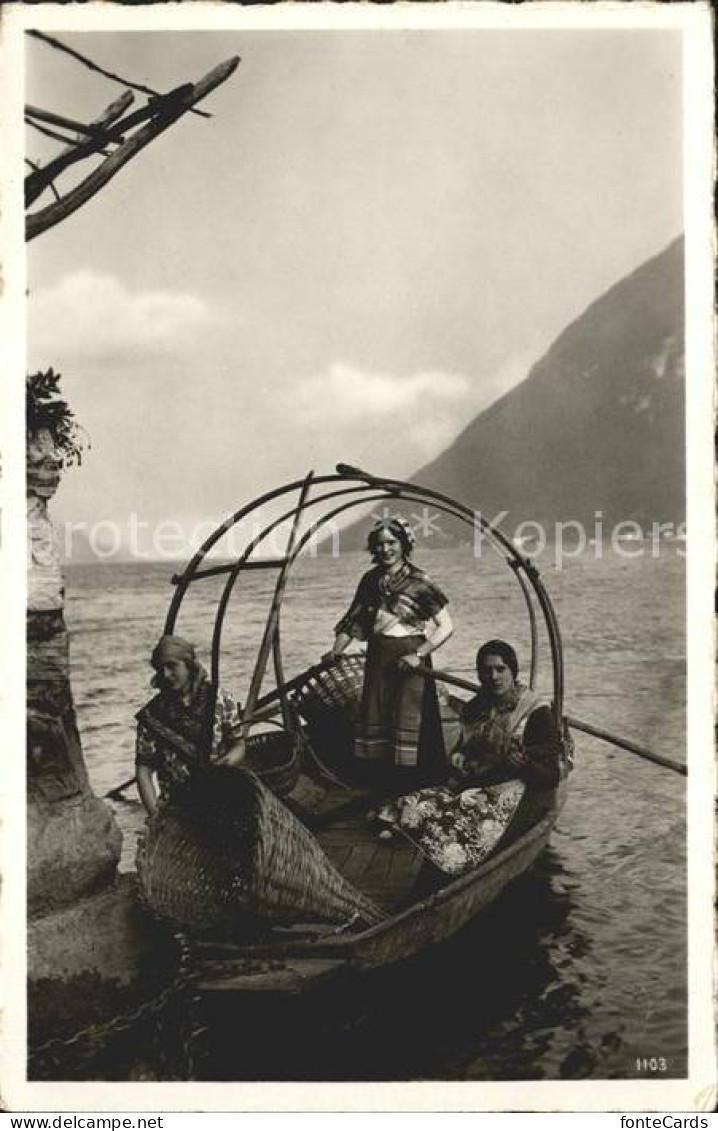 11682796 Tessin Ticino Frauen Auf Boot Am See Lugano - Other & Unclassified