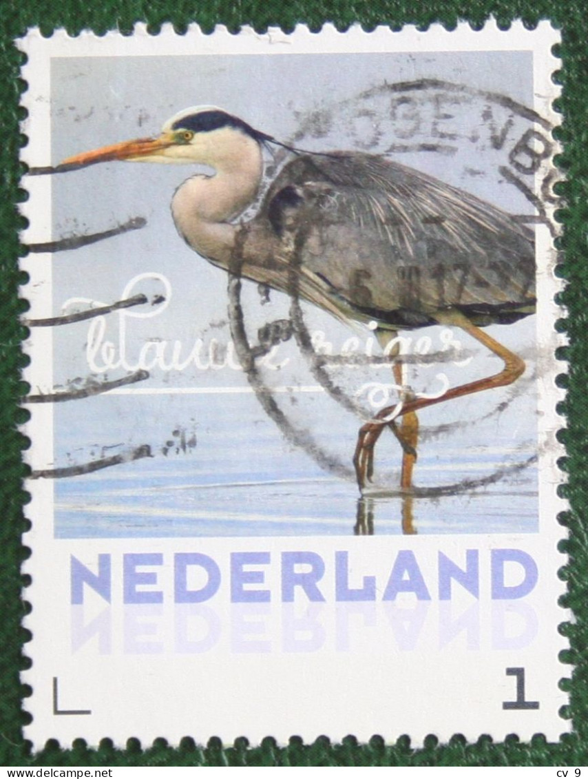 BLAUWE REIGER Bird Vogel Oiseaux Pajaro Persoonlijke Zegel 2017 Gestempeld / USED / Oblitere NEDERLAND / NIEDERLANDE - Personalisierte Briefmarken