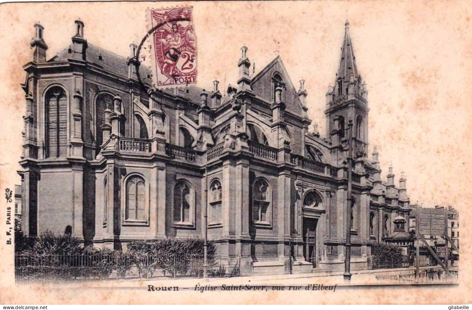 76 - Seine Maritime -  ROUEN -  L Eglise Saint Sever - Vue Rue D Elbeuf - Rouen