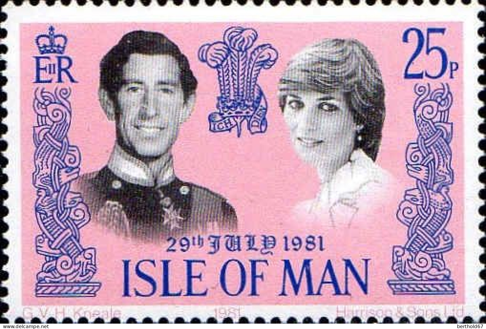 Man Poste N** Yv:189/190 Mariage Du Prince Charles & De Lady Diana - Man (Eiland)
