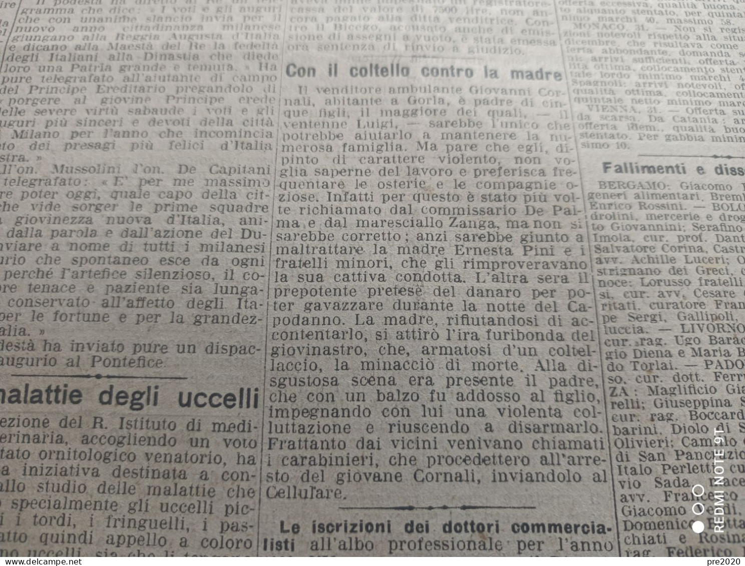 CORRIERE DELLA SERA 2/1/1929 SCAVI DI VULCI GORLA - Otros & Sin Clasificación