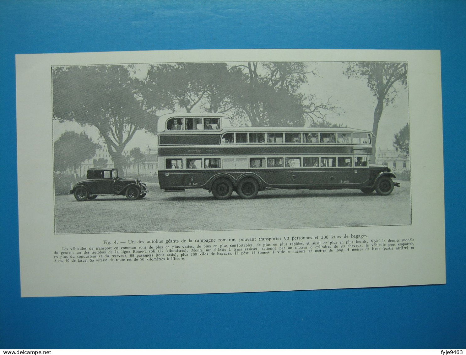 (1932) Autobus Géant De La Campagne Romaine (Ligne Rome-Tivoli) Pour 90 Personnes !!! - Non Classificati