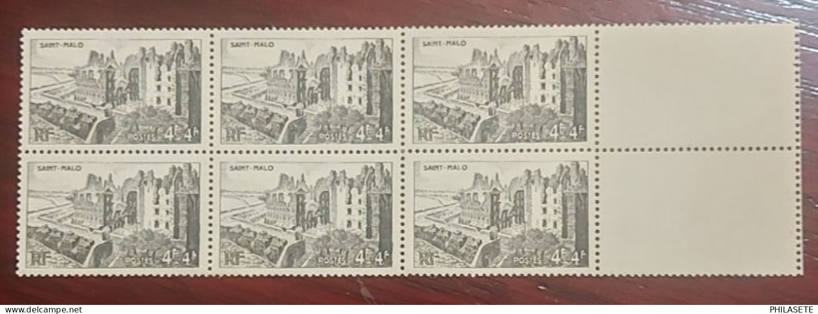 France 1947 Bloc De 6 Timbres Neuf** N° YT 747 Saint Malo - Neufs