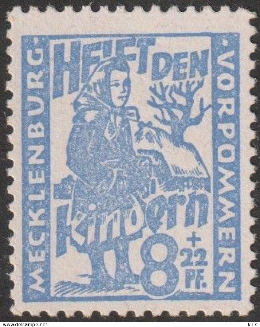 SBZ- Mecklenburg-Vorpommern: 1945, Mi. Nr. 27, 8+22 Pfg. Kinderhilfe,  **/MNH - Ungebraucht