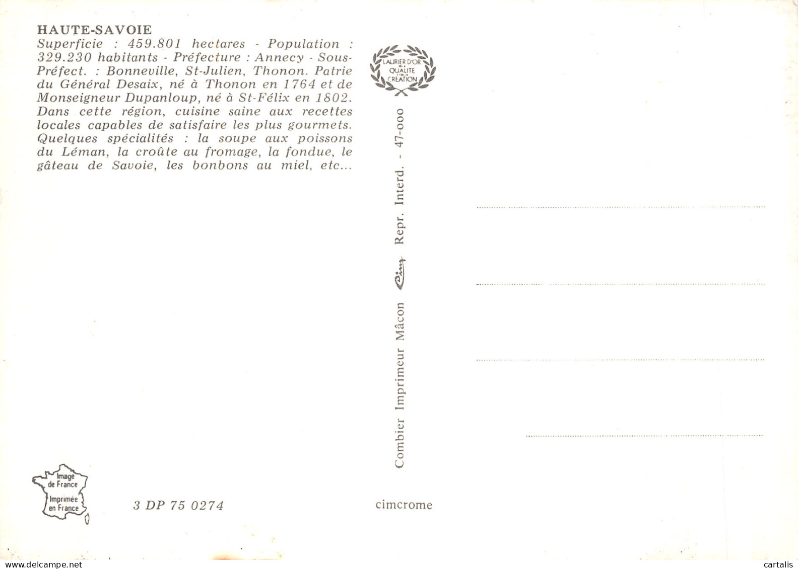 74-HAUTE SAVOIE-N°4213-D/0269 - Other & Unclassified