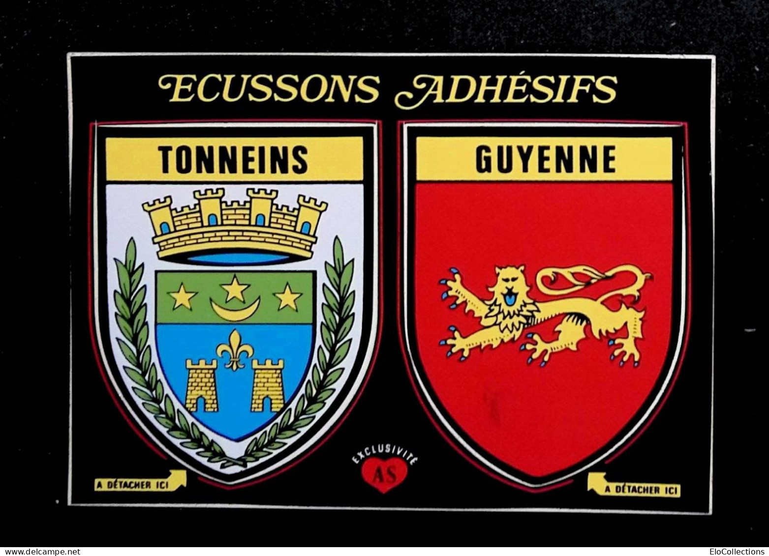 Cp, Carte à Système, écussons Adhésifs, Tonneins, 47, Guyenne, Vierge, Ed. Apa-Poux - Mechanical