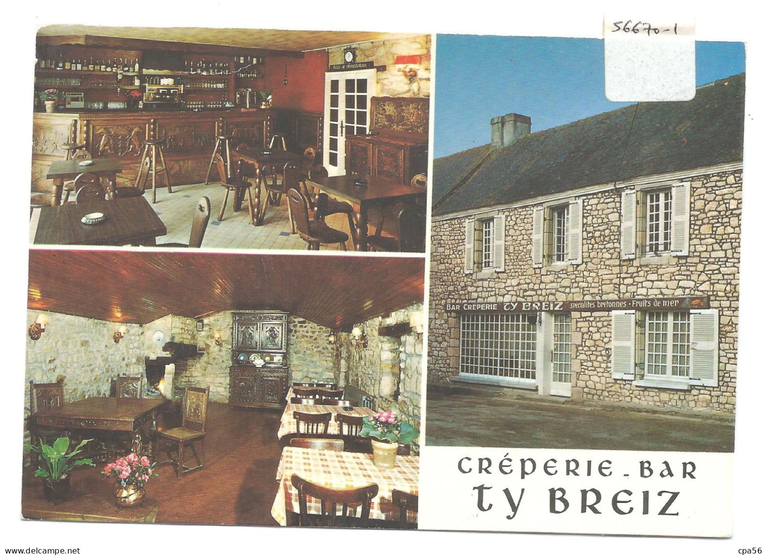 KERNERS En RIANTEC - Crêperie Bar " TY BREIZ " Kerners - DANO Prop. N°1 B.E.B. Caoudal (1974) - Autres & Non Classés