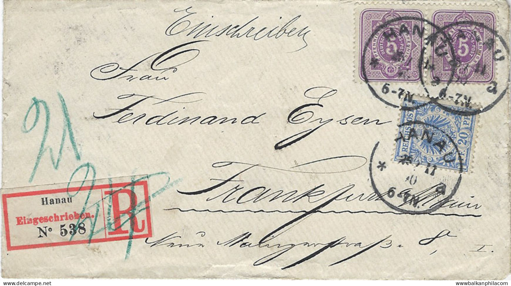 1890 Germany Hanau Mix Issues Cover - Autres & Non Classés