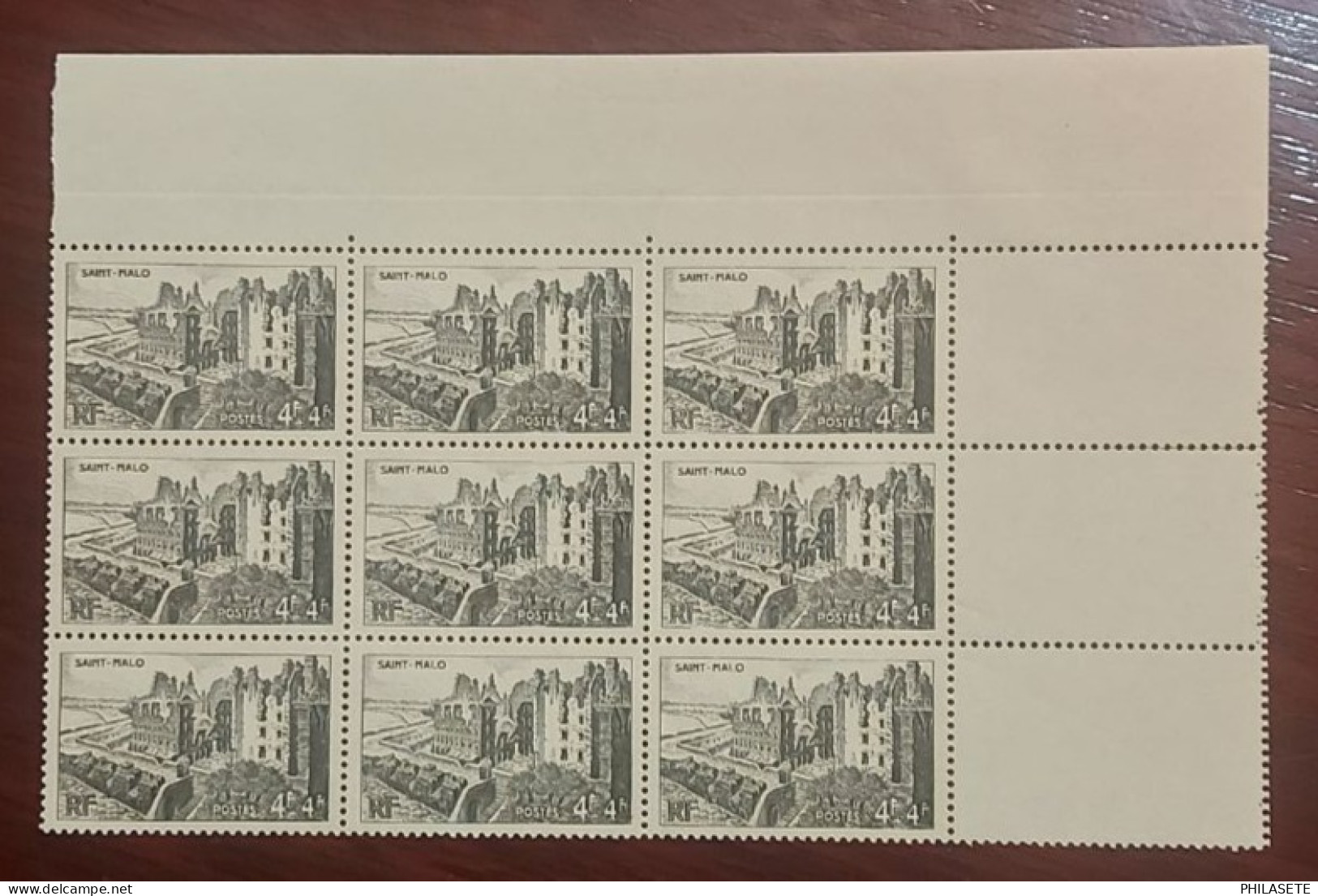 France 1947 Bloc De 9 Timbres Neuf** N° YT 747 Saint Malo - Ongebruikt