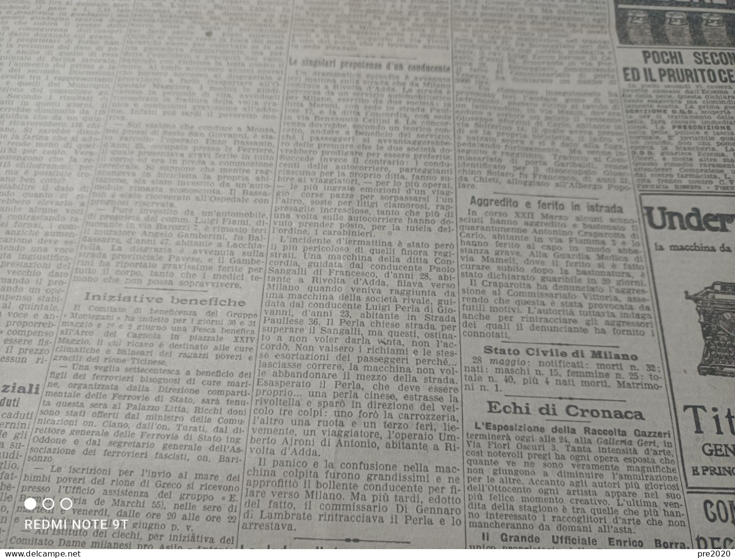 CORRIERE DELLA SERA 29/5/1929 CASELLE IN PITTARI RIVOLTA D’ADDA - Otros & Sin Clasificación