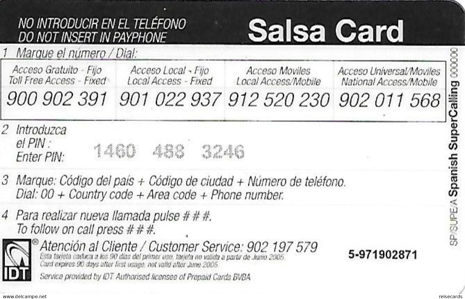 Spain: Prepaid IDT - Salsa 06.05 - Autres & Non Classés