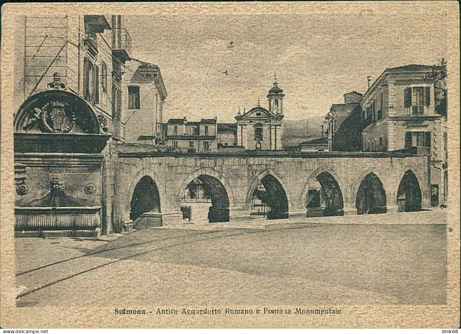 SULMONA (  L'AQUILA ) ANTICO ACQUEDOTTO ROMANO E FONTANA MONUMENTALE - EDIZ. SANTILLI - 1937 (20670) - L'Aquila