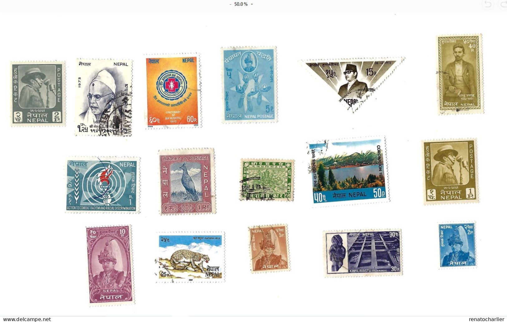 Collection De 70 Timbres  MH Et Oblitérés. - Nepal