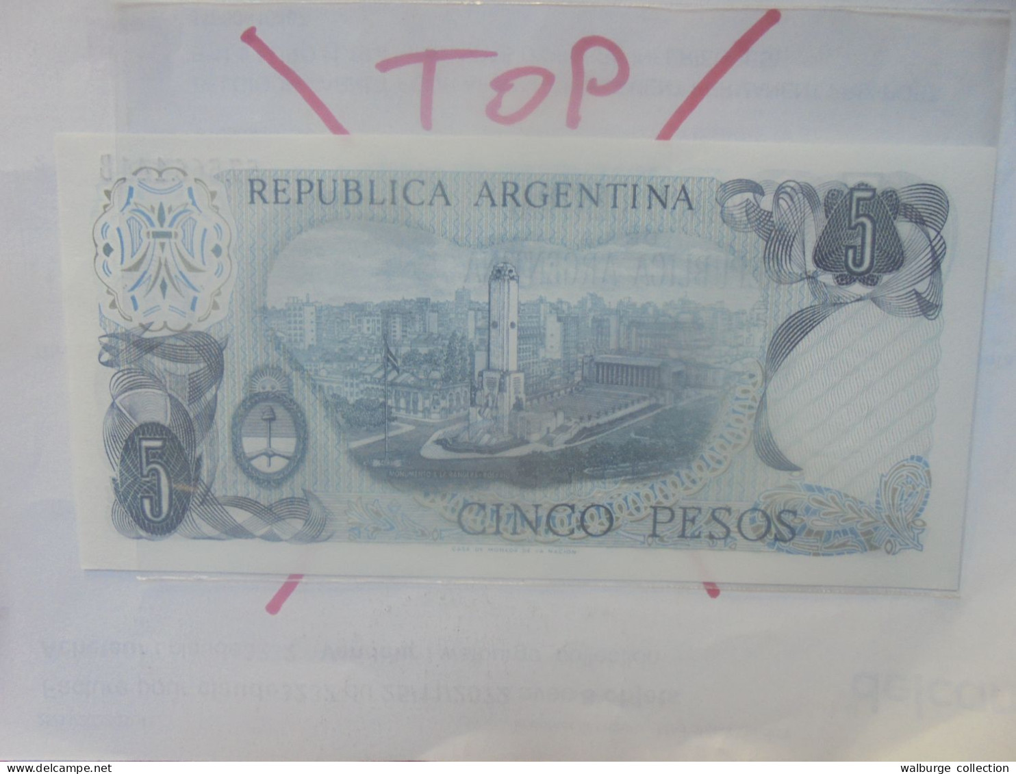 ARGENTINE 5 PESOS ND (1971-73) Neuf (B.33) - Argentine