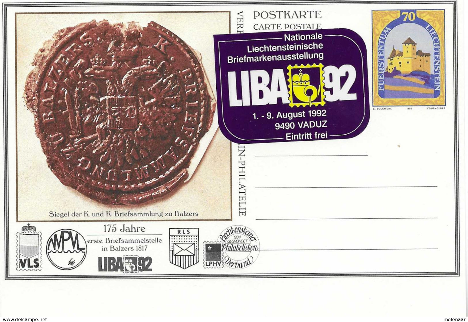 Postzegels > Europa > Liechtenstein > Briefkaart Libra '92 Ongebruikt (17579) - Stamped Stationery