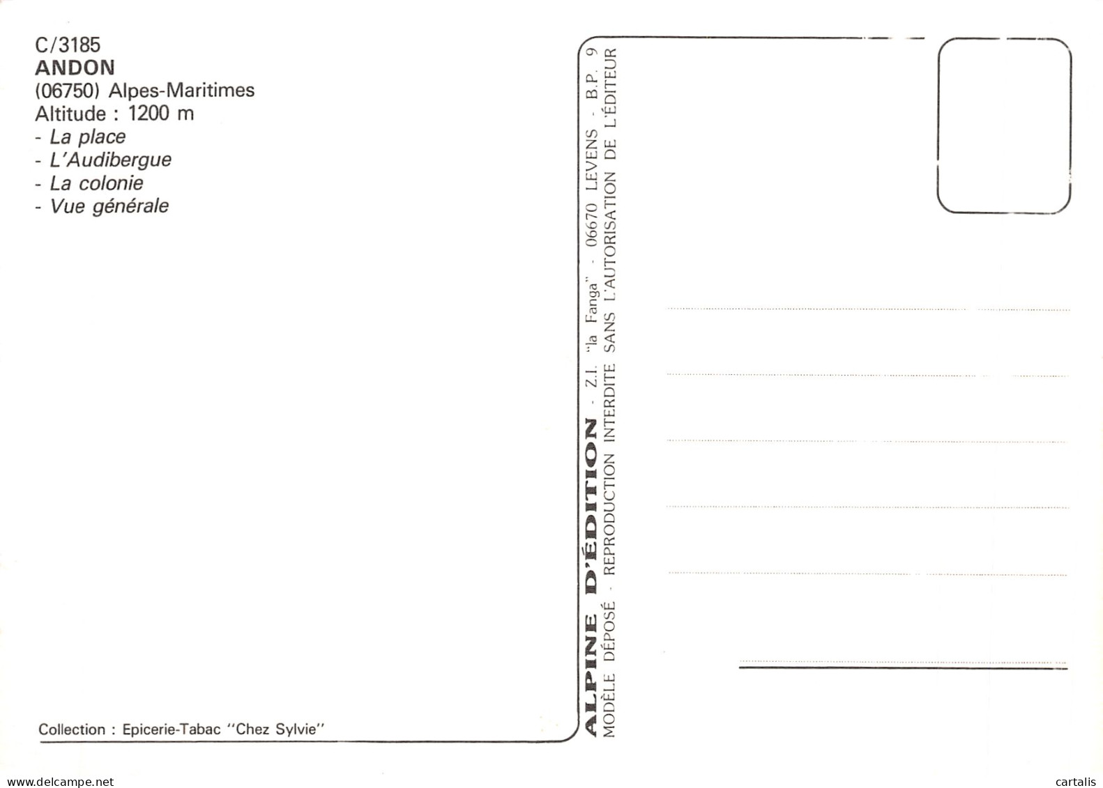 06-ANDON-N°4218-B/0245 - Autres & Non Classés