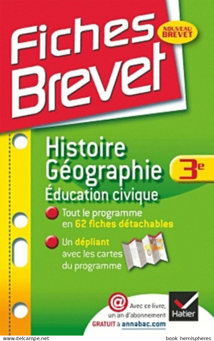 Histoire-géographie Éducation Civique 3e (2012) De Monique Redouté - 12-18 Years Old