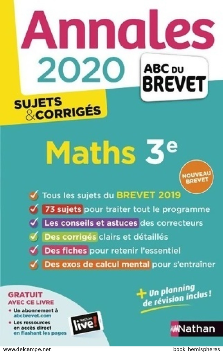 Annales Abc Du Brevet 2020 Maths - Corrigé (2019) De Carole Feugère - 12-18 Years Old