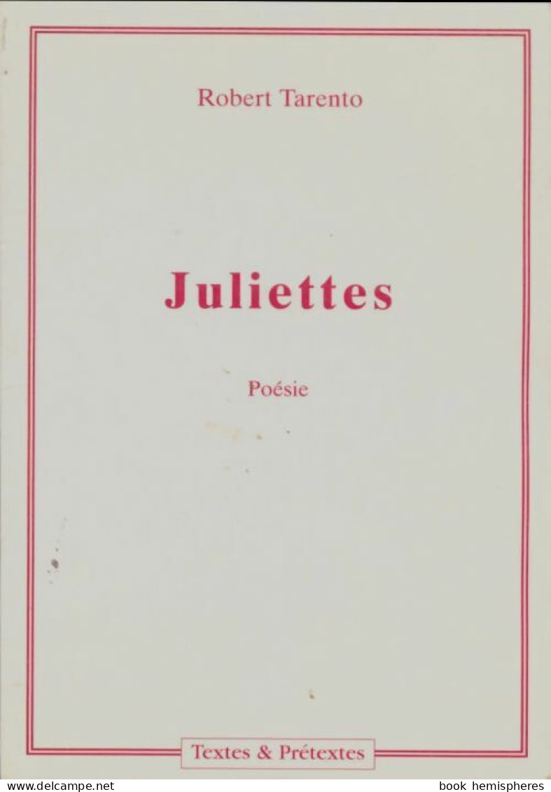 Juliettes (2001) De Robert Tarento - Sonstige & Ohne Zuordnung