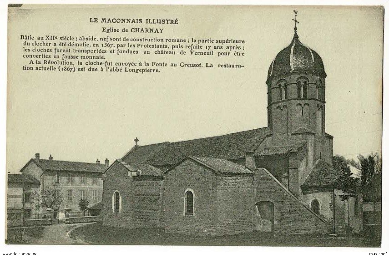 Le Maconnais Illustré - Eglise De Charnay (texte Historique) Pas Circulé - Autres & Non Classés