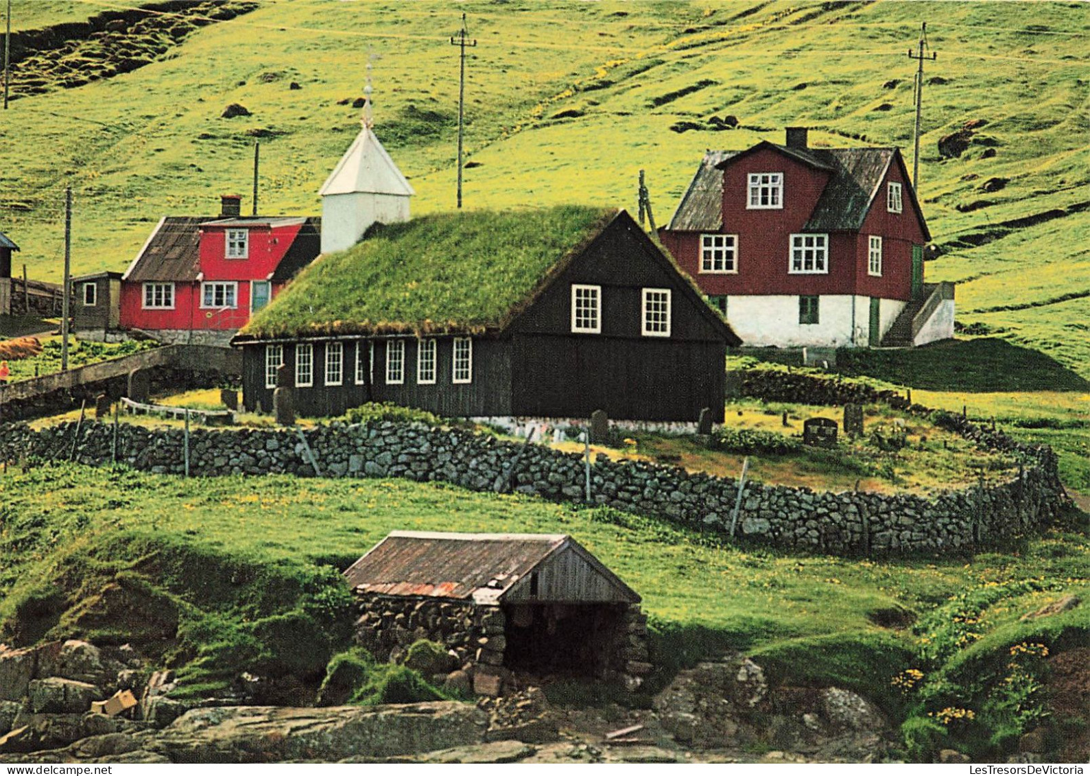 FEROE - The Church At The Village Kaldbak - Colorisé - Carte Postale - Färöer