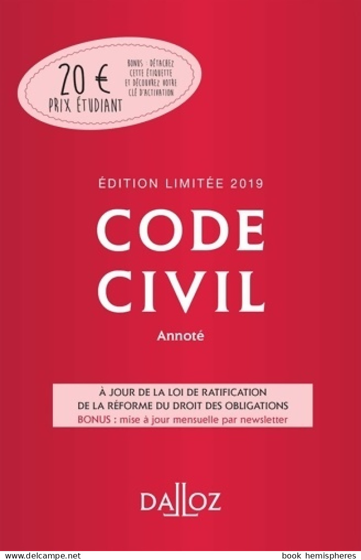 Code Civil Annoté 2019 (2018) De Georges Wiederkehr - Droit