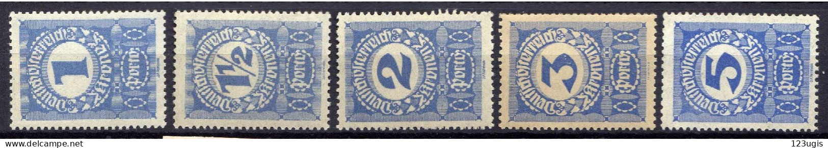 Österreich 1920 Portomarken Mi 84--87; 89 [170524XIV] - Unused Stamps