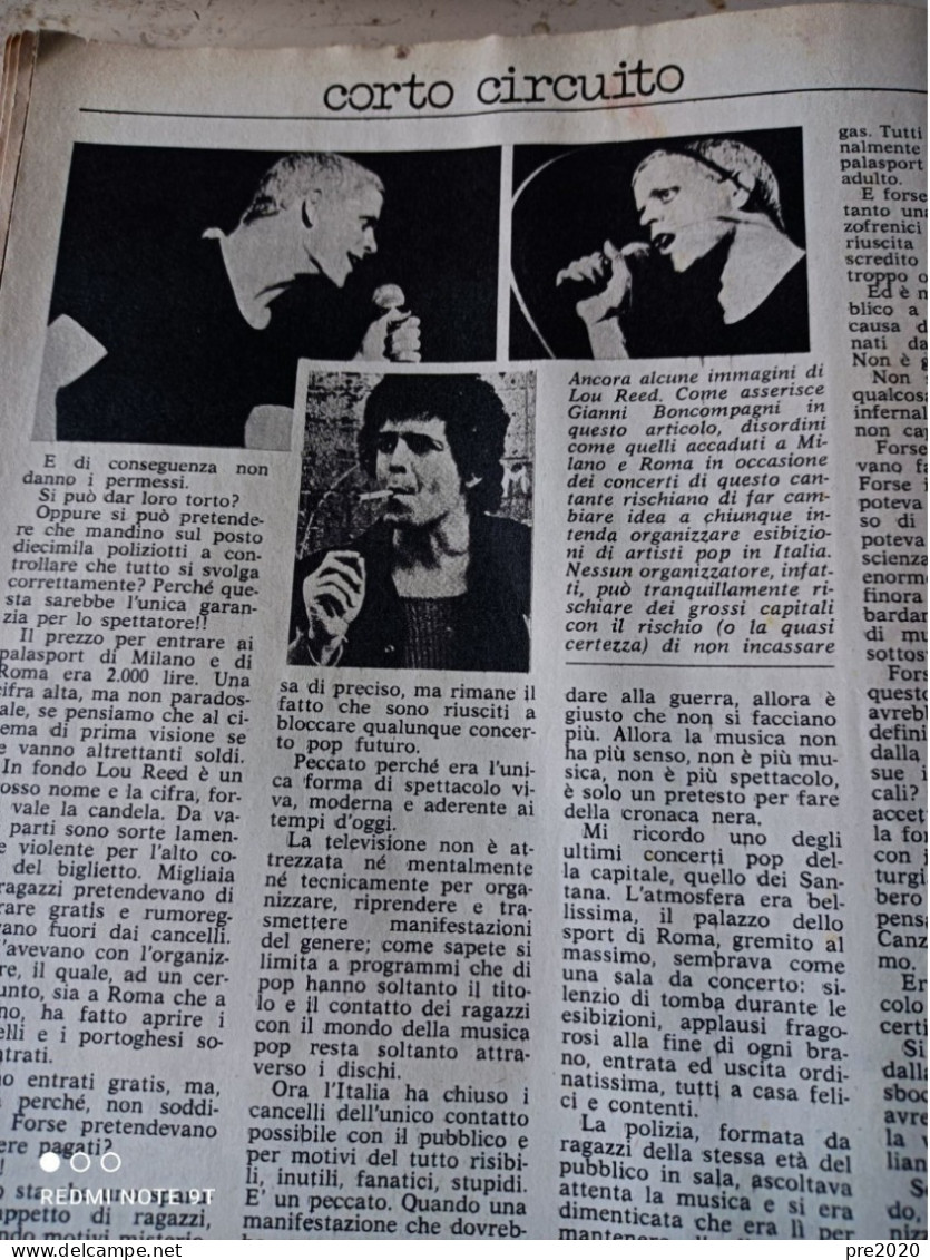 L’INTREPIDO 1975 FABRIZIO DE ANDRE’ LOU REED GUBBIO - Altri & Non Classificati