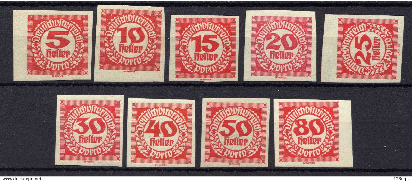 Österreich 1920 Portomarken Mi 93-101 * [170524XIV] - Unused Stamps