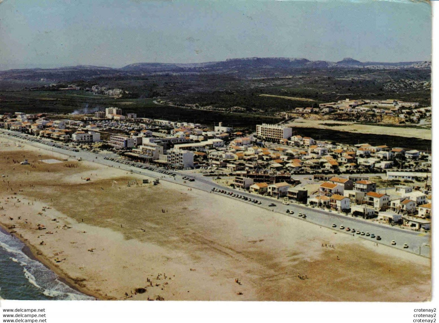 11 NARBONNE PLAGE N°1105 Vue Générale Aérienne Volley Au Soleil Du Languedoc VOIR DOS Et Flamme En 1971 - Narbonne