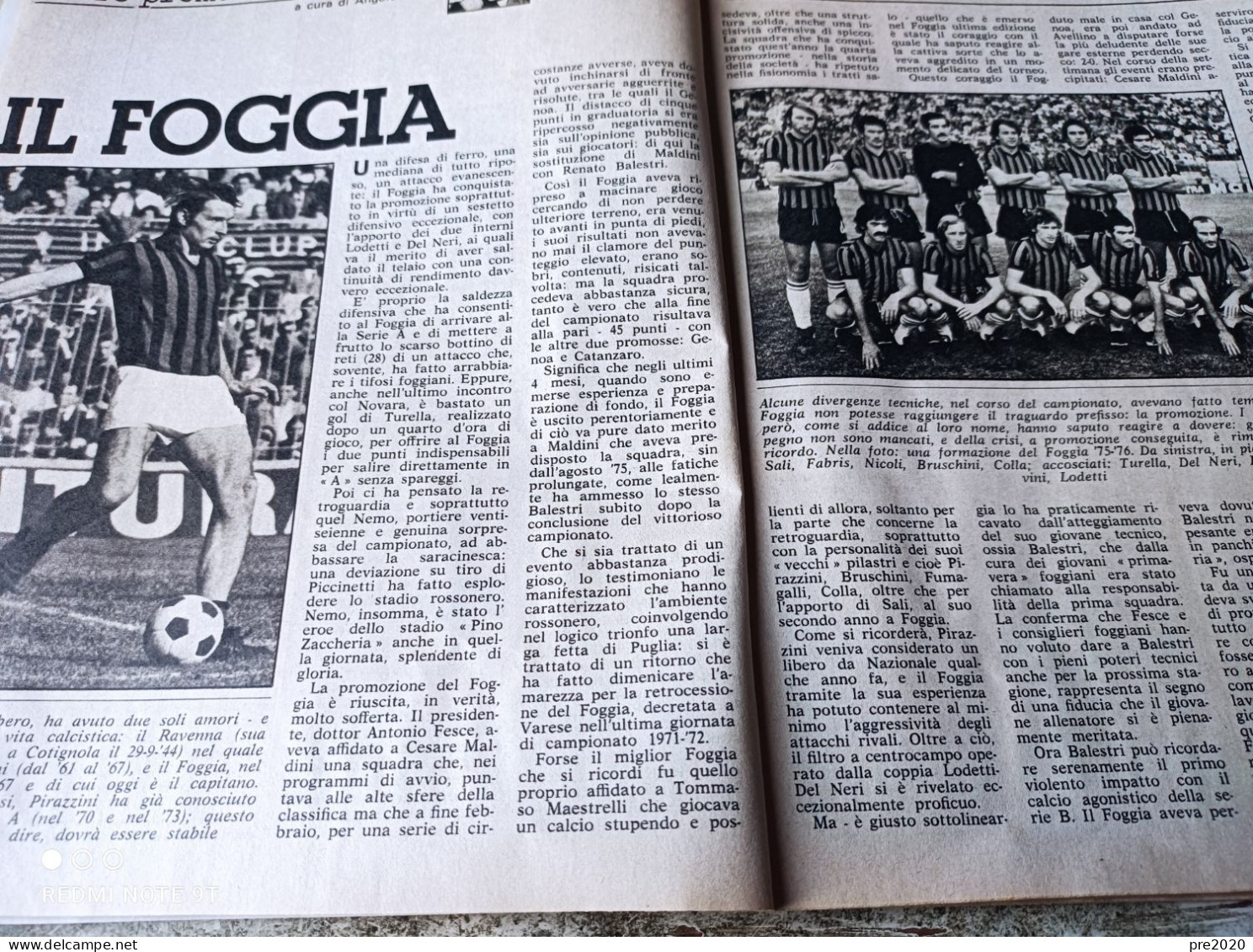 L’INTREPIDO 1976 SQUADRA DI CALCIO DEL FOGGIA GLI ABBA IVAN GRAZIANI FAUSTO LEALI EUGENIO FINARDI - Otros & Sin Clasificación