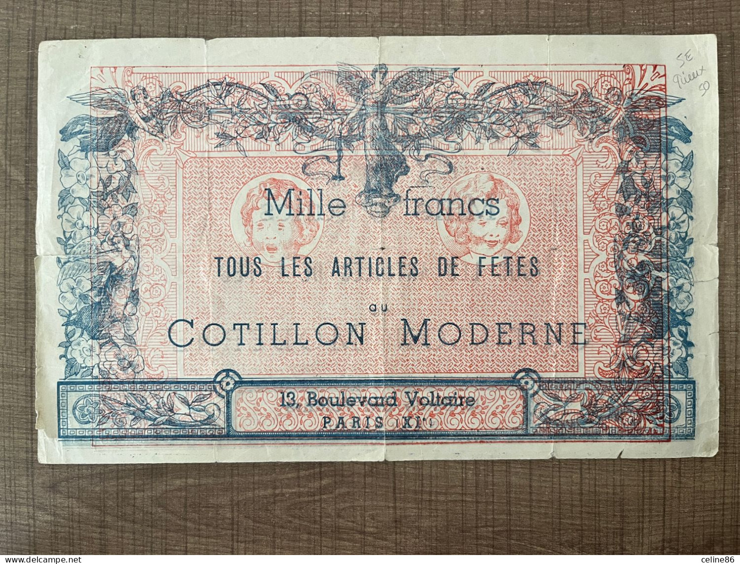 Mille Francs Tous Les Articles De Fetes Cotillon Moderne - Advertising