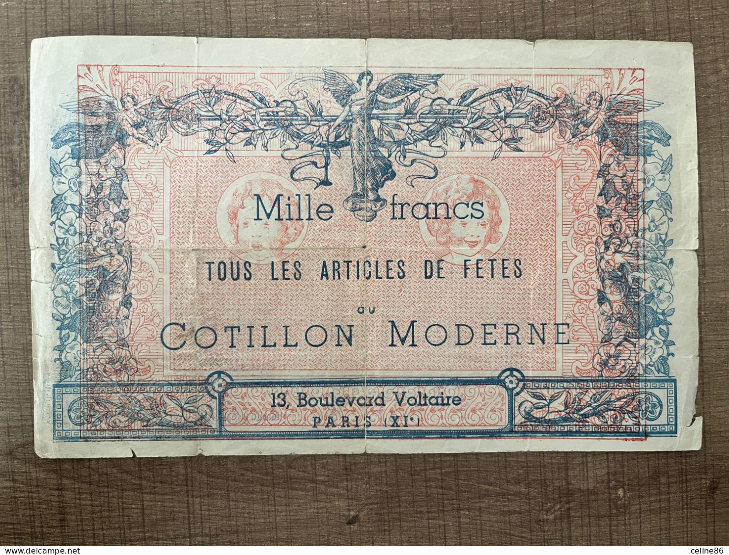 Mille Francs Tous Les Articles De Fetes Cotillon Moderne - Advertising