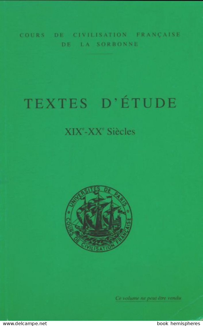 Textes D'étude XIXe-XXe Siècle (0) De Collectif - Sonstige & Ohne Zuordnung