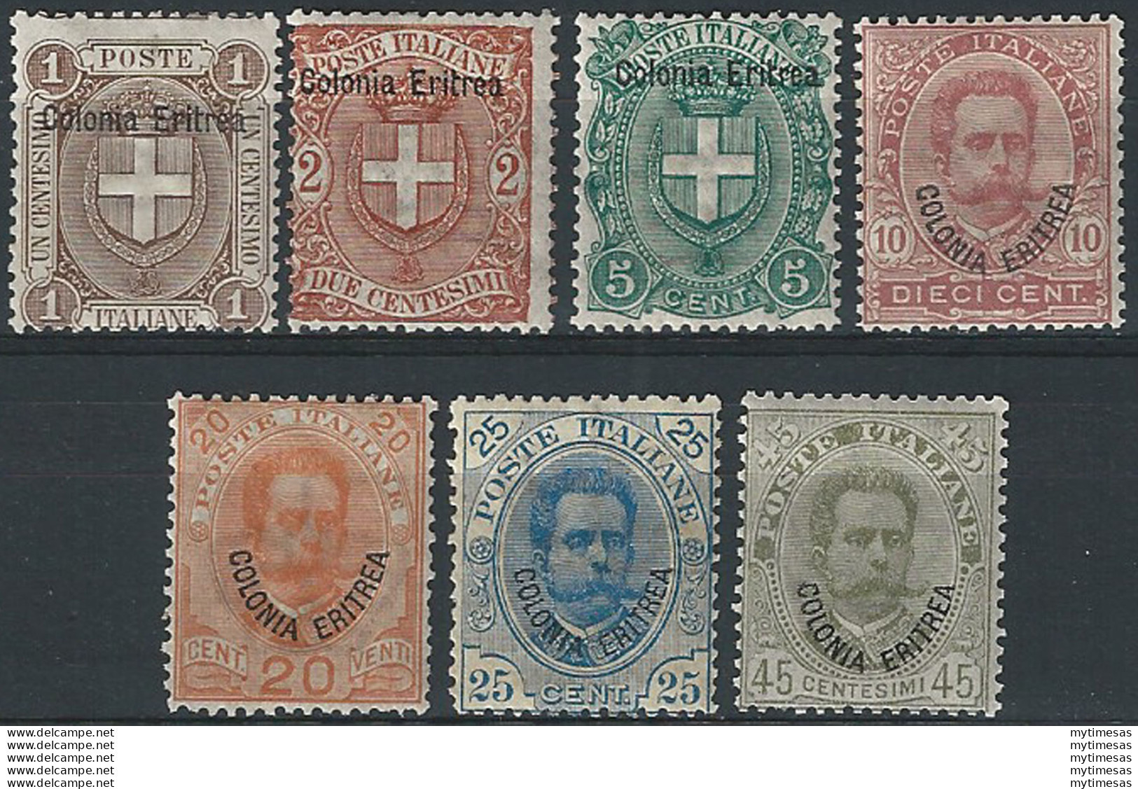 1895-99 Eritrea Umberto I 7v. MNH Sassone N. 12/18 - Autres & Non Classés