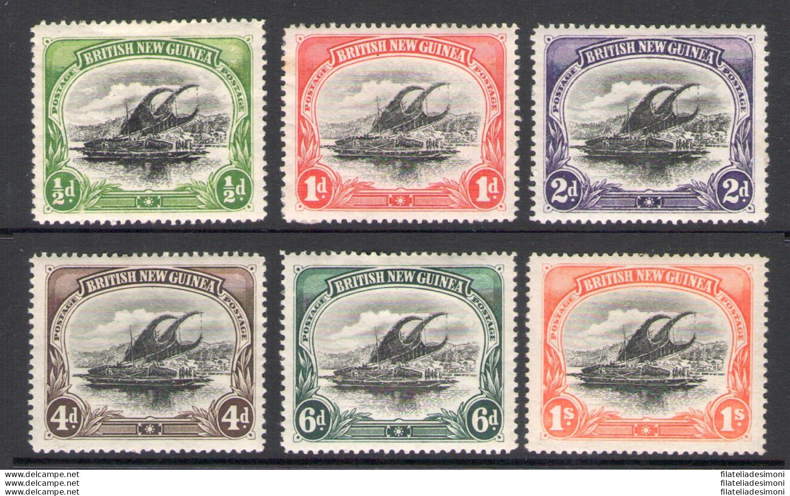 1901-05 British New Guinea - Stanley Gibbons N. 1-3 + 5-7 - Serie Non Completa - 6 Valori - MH* - Other & Unclassified