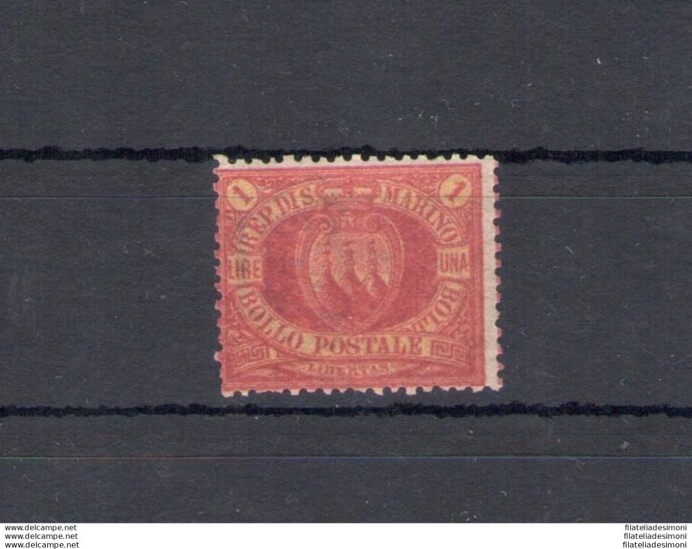 1892 SAN MARINO, N. 20 Lira Rossa, MNH** - Certificato RAYBAUDI ORO - Buono Stato Di Conservazione - Other & Unclassified