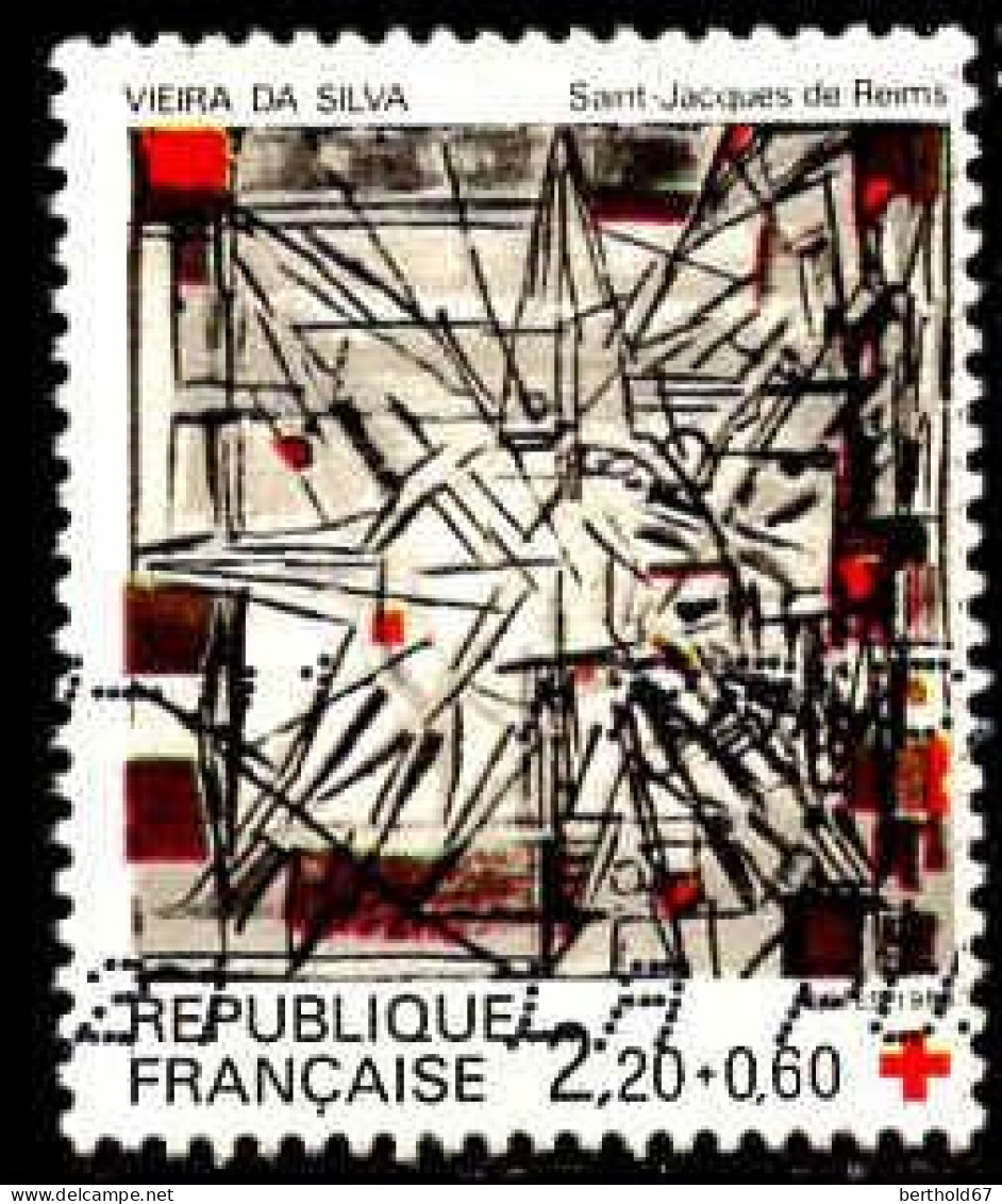 France Poste Obl Yv:2449a Mi:2582C Viera Da Silva St-Jacques De Reims Vitrail (Obl.mécanique) - Used Stamps