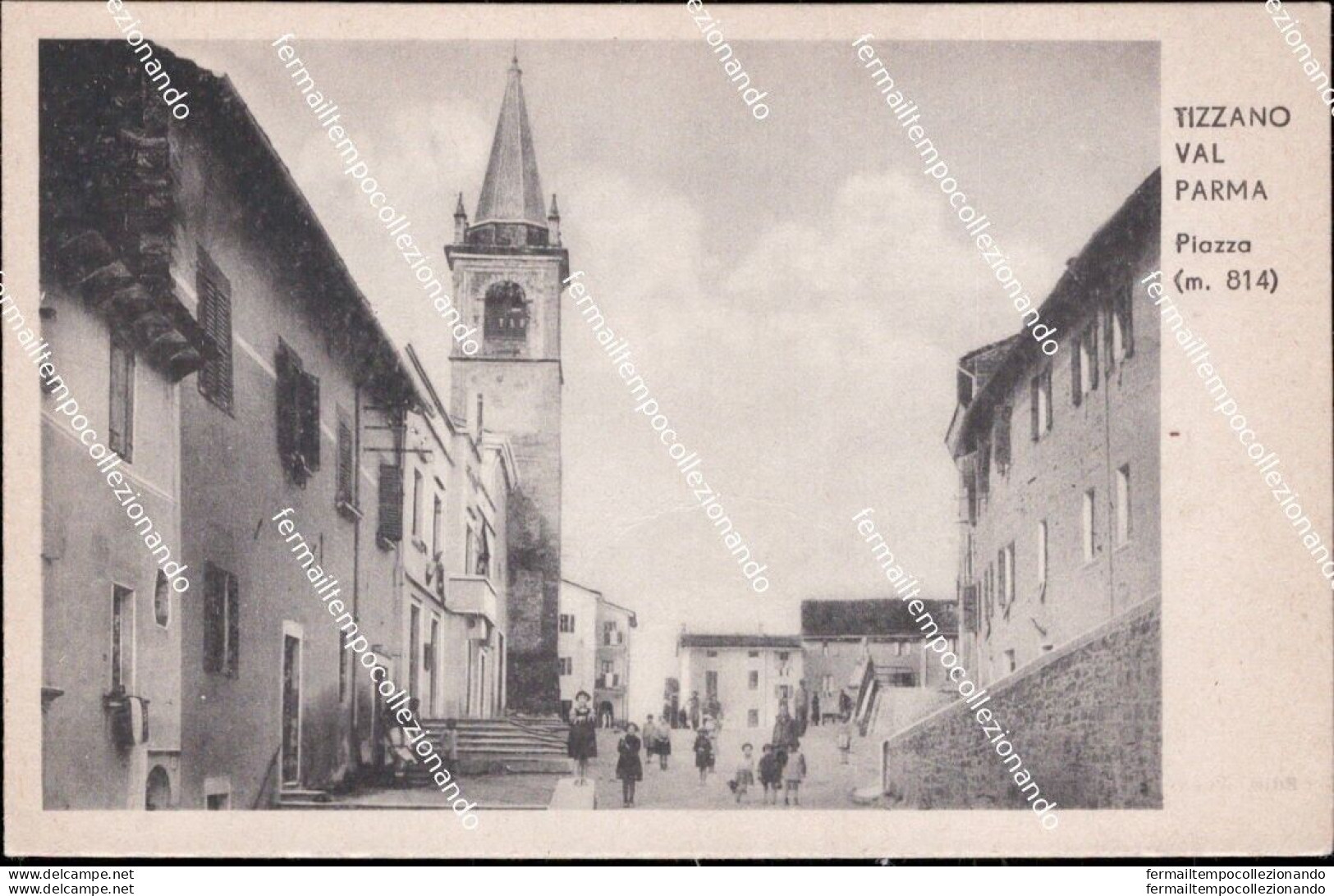 Am747 Cartolina Tizzano Val Di Parma Piazza Provincia Di Parma Emilia Romagna - Parma
