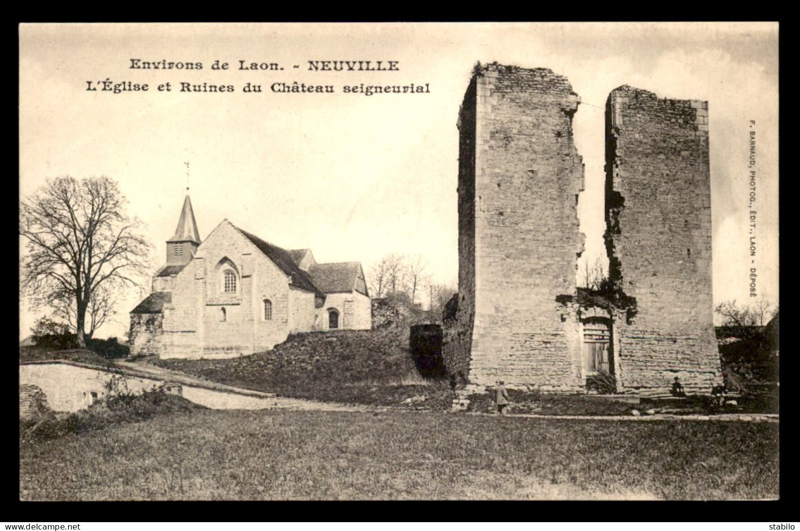 02 - NEUVILLE - L'EGLISE EN RUINES DU CHATEAU SEIGNEURIAL - Other & Unclassified