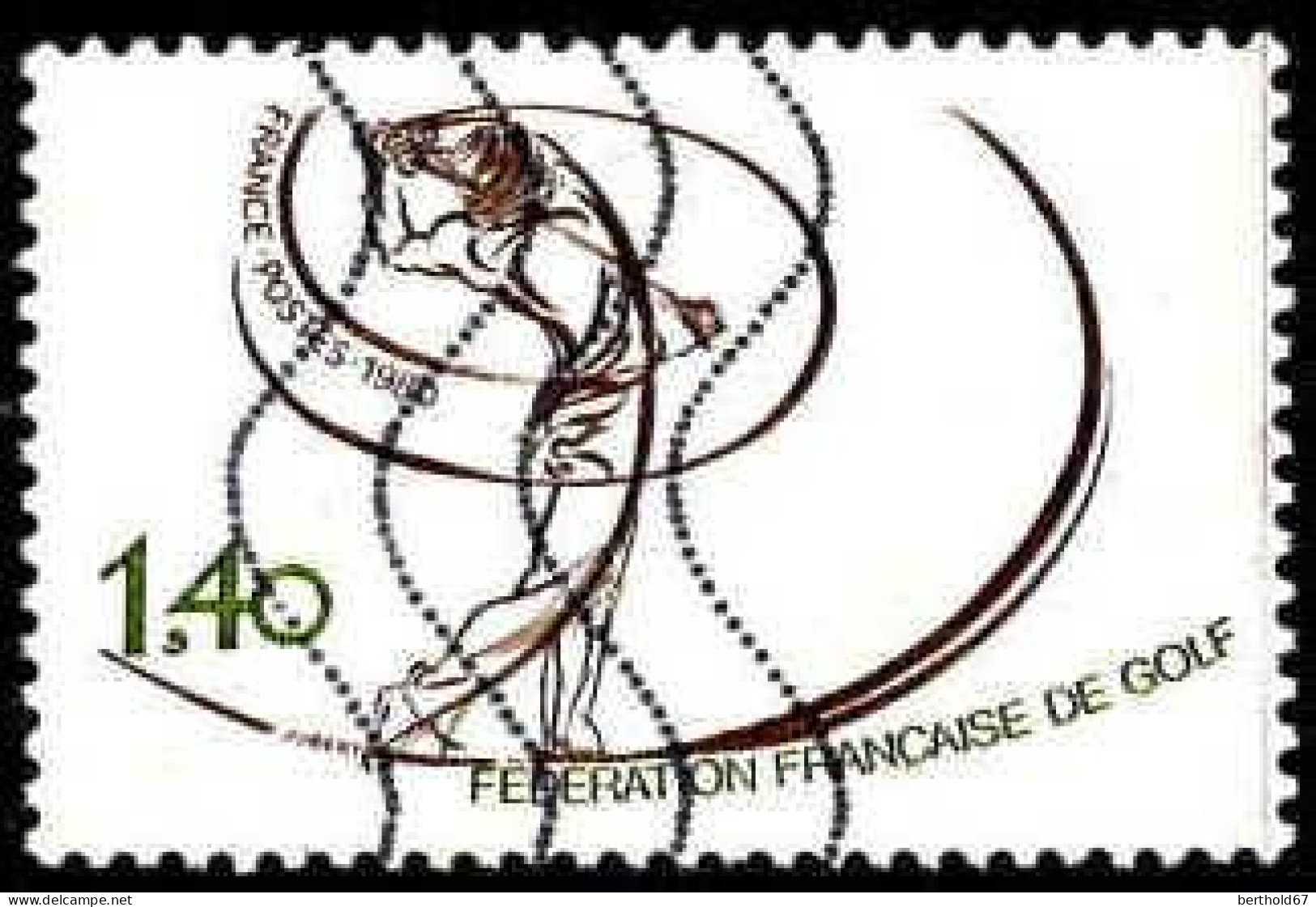 France Poste Obl Yv:2105 Mi:2225 Fédération Française De Golf (Lign.Ondulées) - Used Stamps