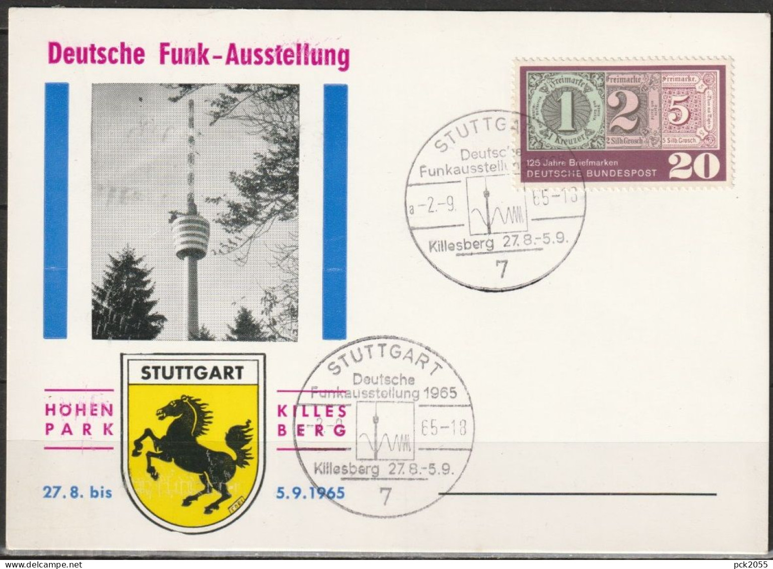 BRD 1965 Nr.482 Deutsche Funkausstellung Stuttgart SOST. Stuttgart  2.9.1965 ( D 4217) - Lettres & Documents